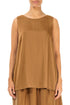 Sleeveless Longer Back Aged Copper Silk Top 1