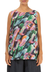 Sleeveless Paint Charm Linen Top 1