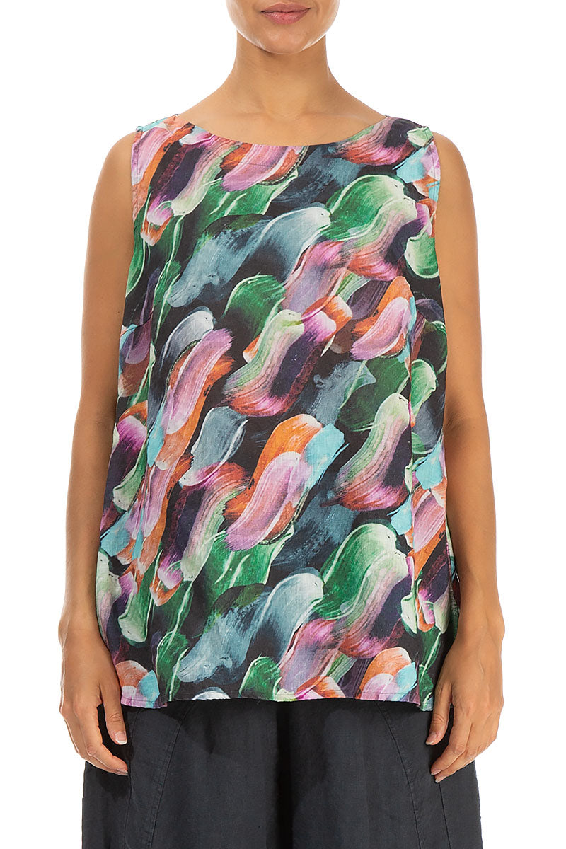 Sleeveless Paint Charm Linen Top 1
