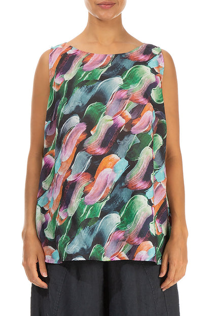 Sleeveless Paint Charm Linen Top 1