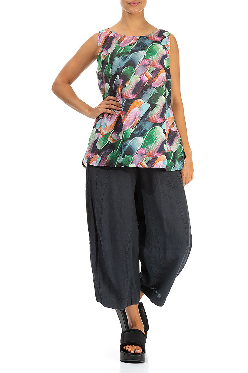 Sleeveless Paint Charm Linen Top 4