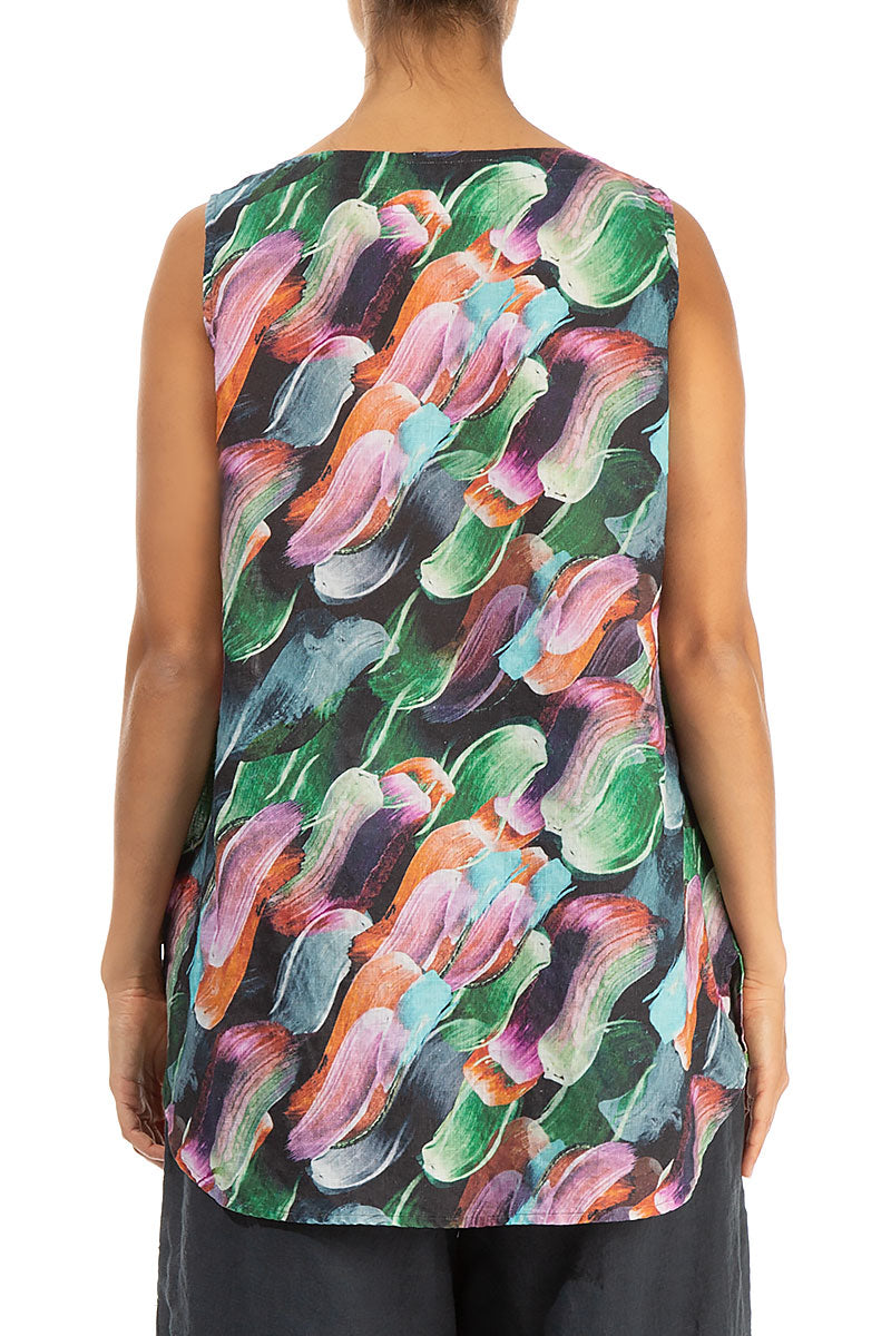 Sleeveless Paint Charm Linen Top 2