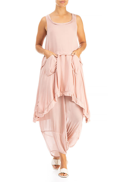 Sleeveless Pink Silk Tunic 4
