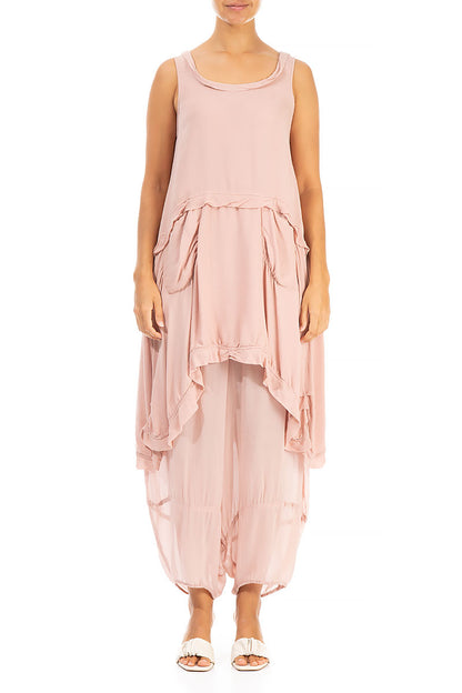 Sleeveless Pink Silk Tunic 1