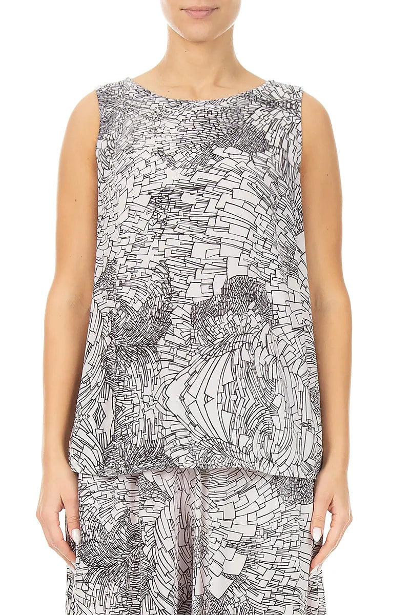 Sleeveless Ripple Viscose Top 1