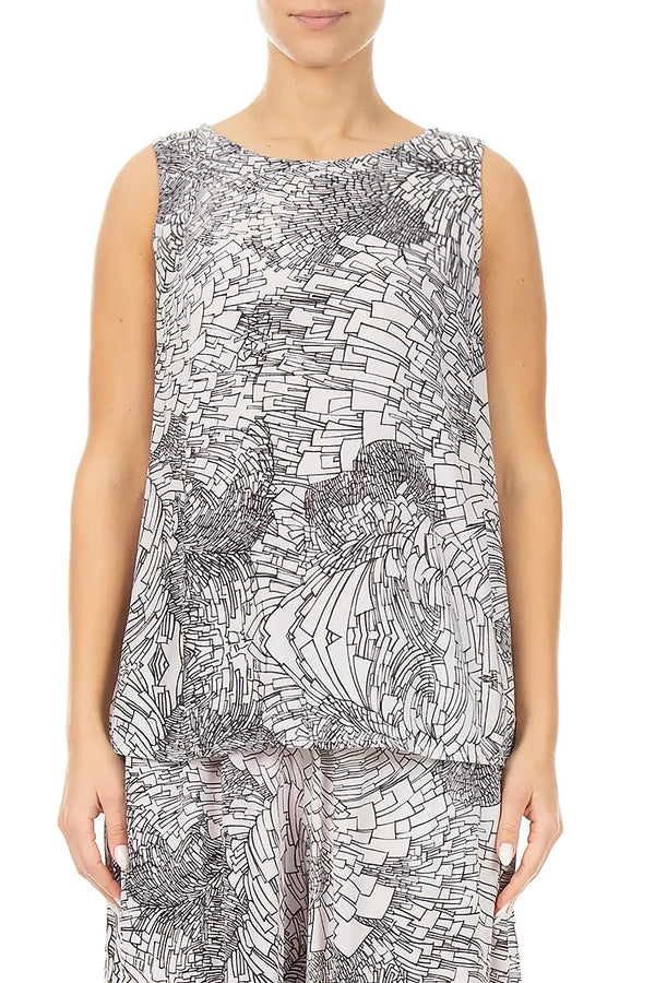 Haut sans manches en viscose Ripple