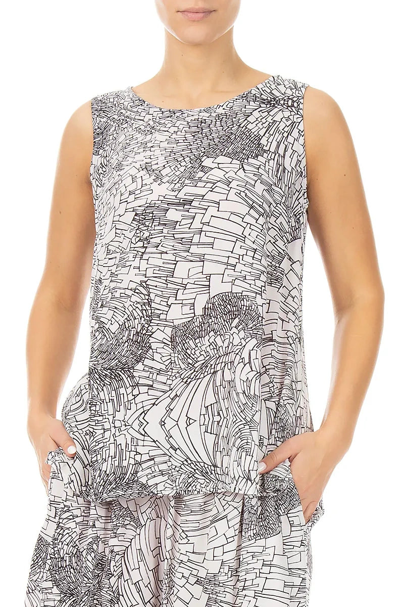 Sleeveless Ripple Viscose Top