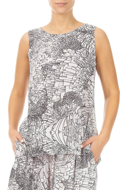 Sleeveless Ripple Viscose Top