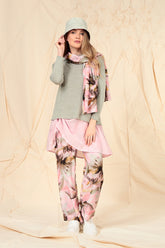 Sleeveless Ruched Side Powder Pink Silk Cotton Tunic 7