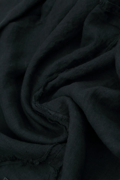 Sleeveless Ruffled Black Linen Top 6