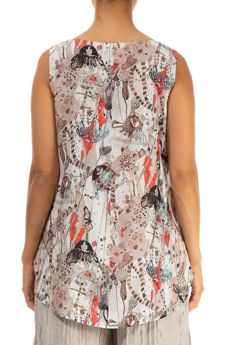 Ärmelloses Top aus Savannah-Seide und Bambus