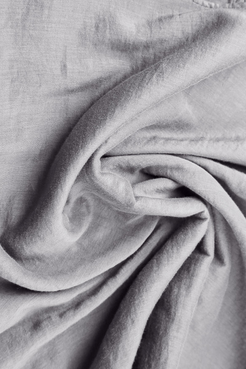 Long Taper Silver Crumpled Silk Velvet Trousers 5