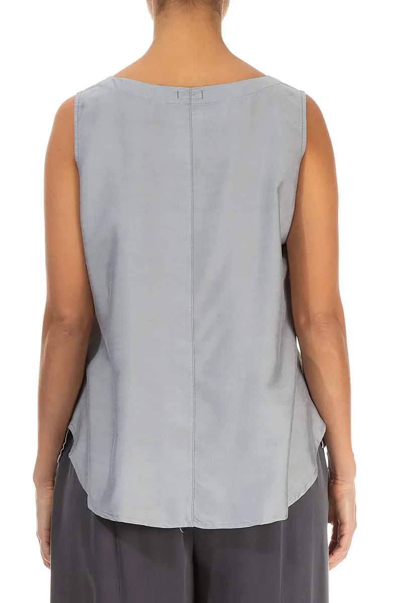 Long Taper Silver Crumpled Silk Velvet Trousers 2