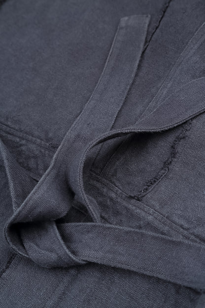 Sleeveless Slate Blue Heavy Linen Dress 5