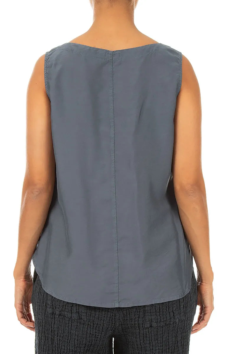 Sleeveless Slate Silk Bamboo Top