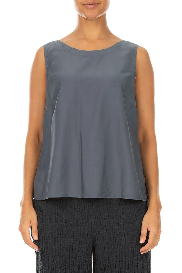 Sleeveless Slate Silk Bamboo Top 1