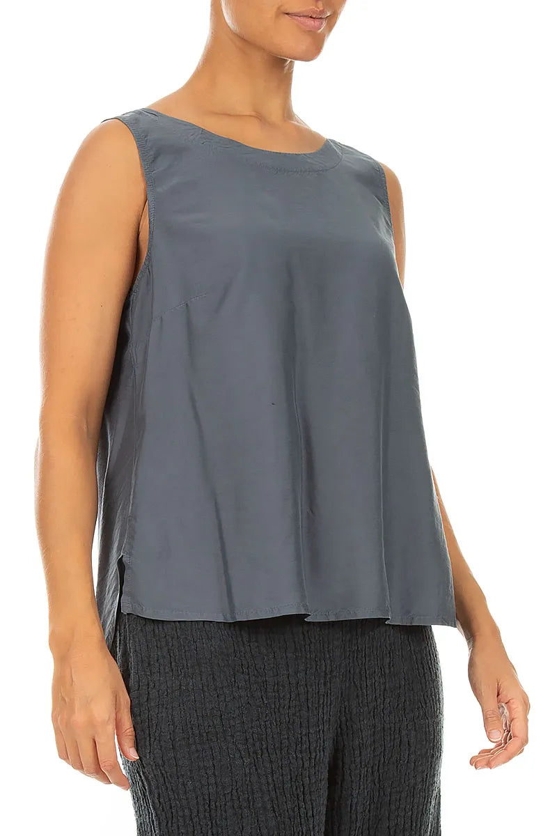 Sleeveless Slate Silk Bamboo Top 3