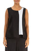 Sleeveless Two-Tone Linen Top 1