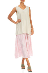 Sleeveless V-Neck Laurel Green Silk Bamboo Blouse 4