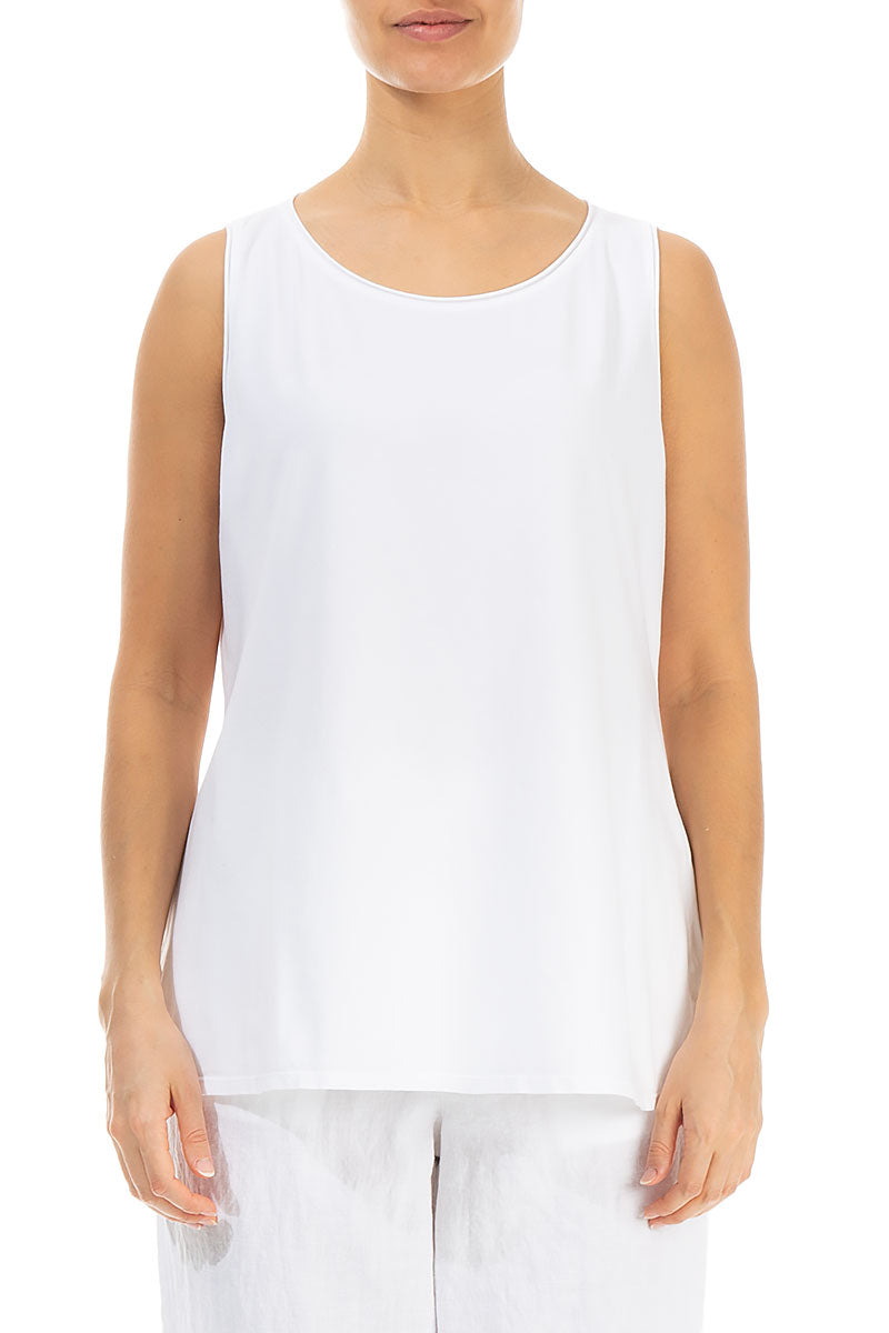 Sleeveless White Cotton Top