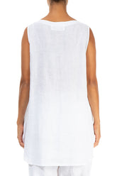 Sleeveless White Linen Top 2
