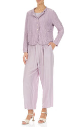 Slight Taper Lilac Silk Bamboo Trousers 4