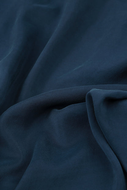 Slight Taper Navy Pure Silk Trousers 5