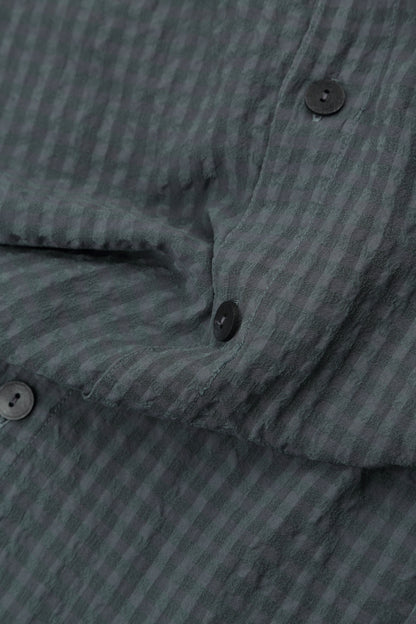 Veste en soie texturée graphite à ourlet fendu