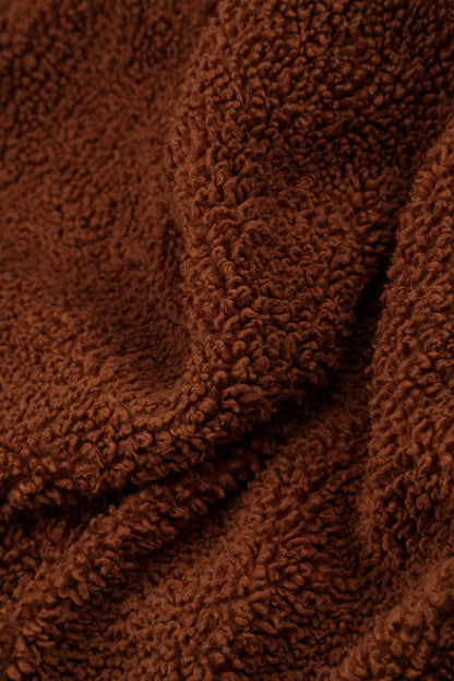 Snap Front Aged Copper Teddy Cotton Jacket 7