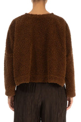 Snap Front Aged Copper Teddy Cotton Jacket 3