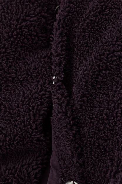 Snap Front Deep Plum Teddy Cotton Jacket