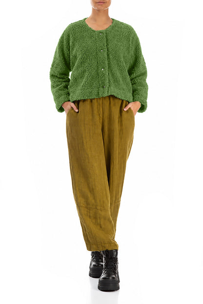 Snap Front Shamrock Green Teddy Cotton Jacket