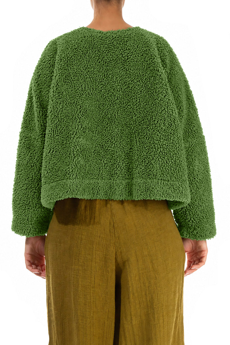Snap Front Shamrock Green Teddy Cotton Jacket