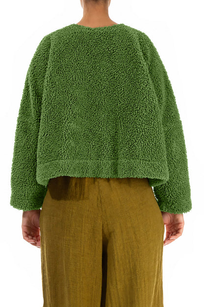 Snap Front Shamrock Green Teddy Cotton Jacket