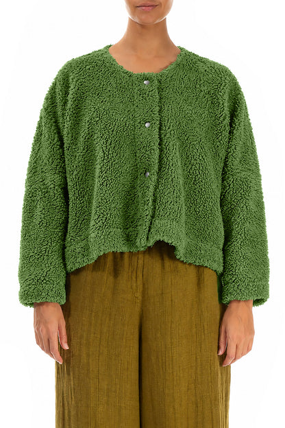 Snap Front Shamrock Green Teddy Cotton Jacket