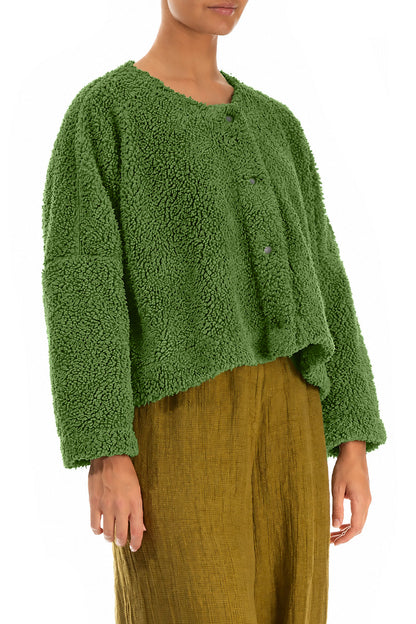 Snap Front Shamrock Green Teddy Cotton Jacket