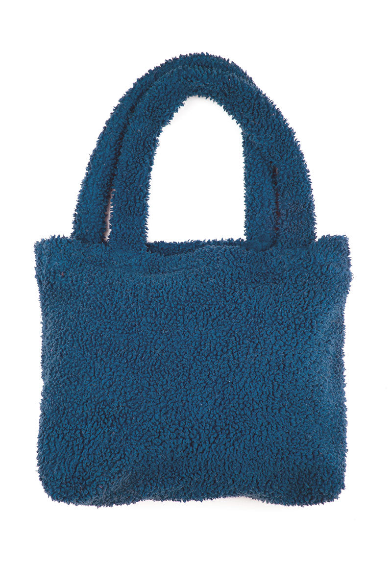 Soft Azure Teddy Cotton Bag