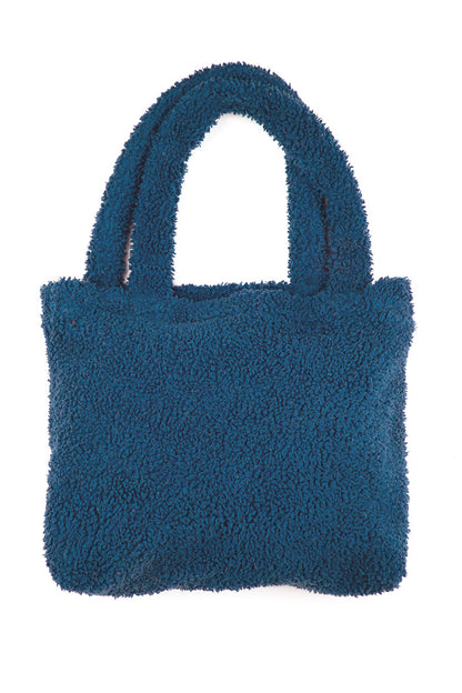 Soft Azure Teddy Cotton Bag