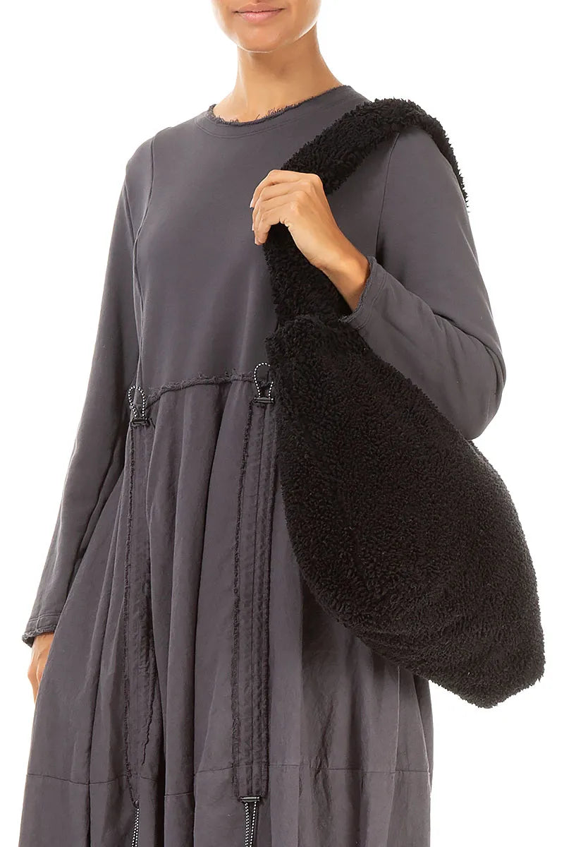 Soft Black Teddy Cotton Bag 3