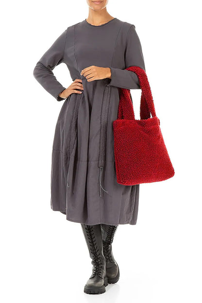 Sac en coton Teddy rouge cerise doux