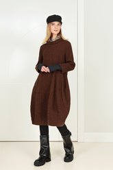 Soft Cowl Aged Copper Textured Linen Dress 6