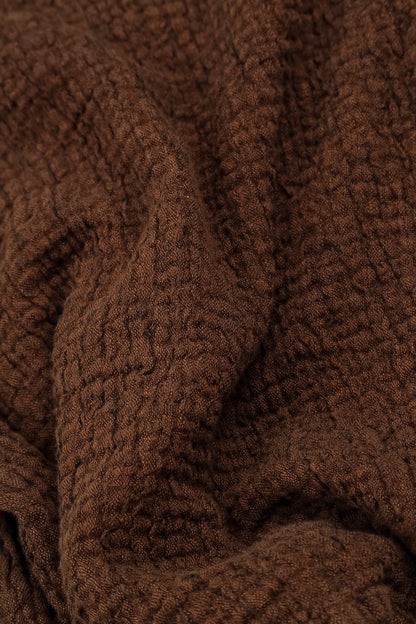 Soft Cowl Aged Copper Textured Linen Dress 5