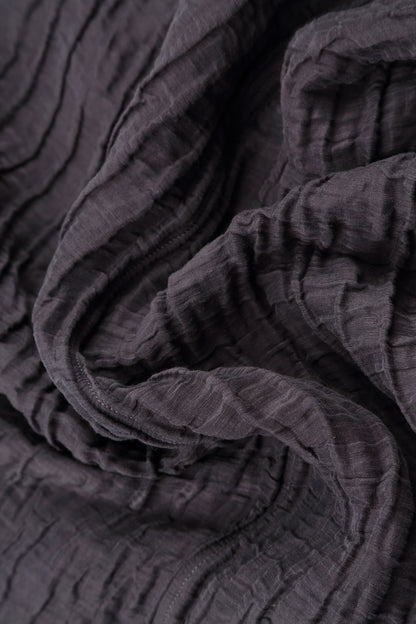 Soft Cowl Neck Crinkled Vintage Violet Silk Blouse 5