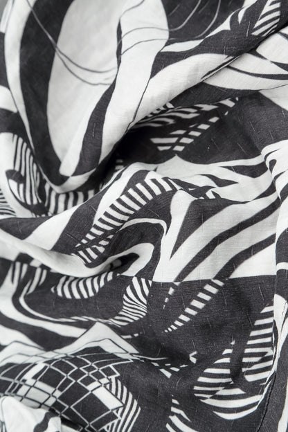Soft Cowl Neck Orbit Textured Silk Blouse