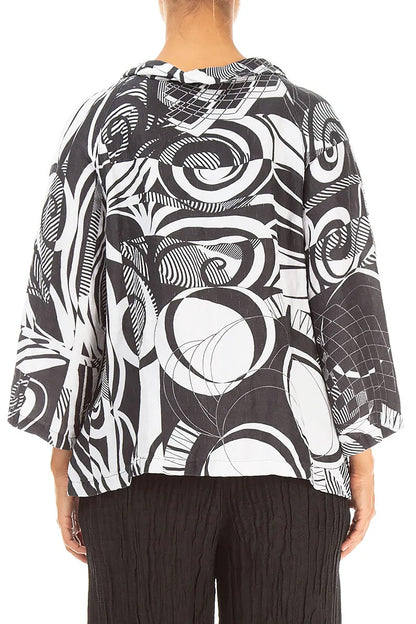 Soft Cowl Neck Orbit Textured Silk Blouse