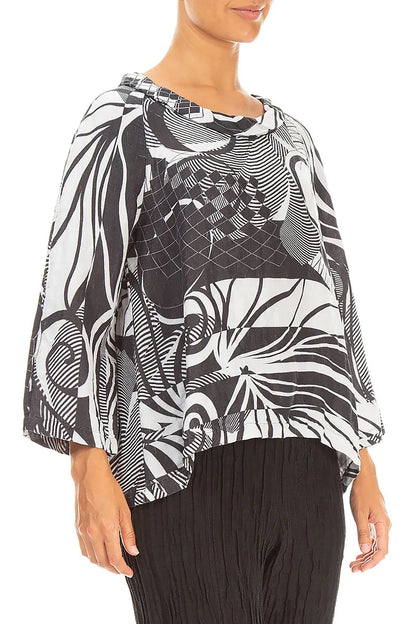 Soft Cowl Neck Pearl Grey Orbit Textured Silk Blouse 3