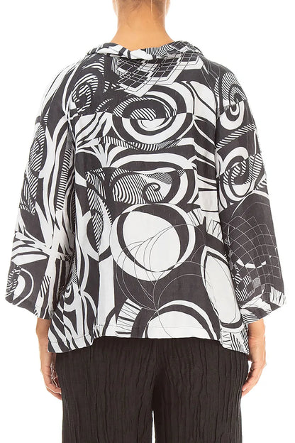 Soft Cowl Neck Pearl Grey Orbit Textured Silk Blouse 2