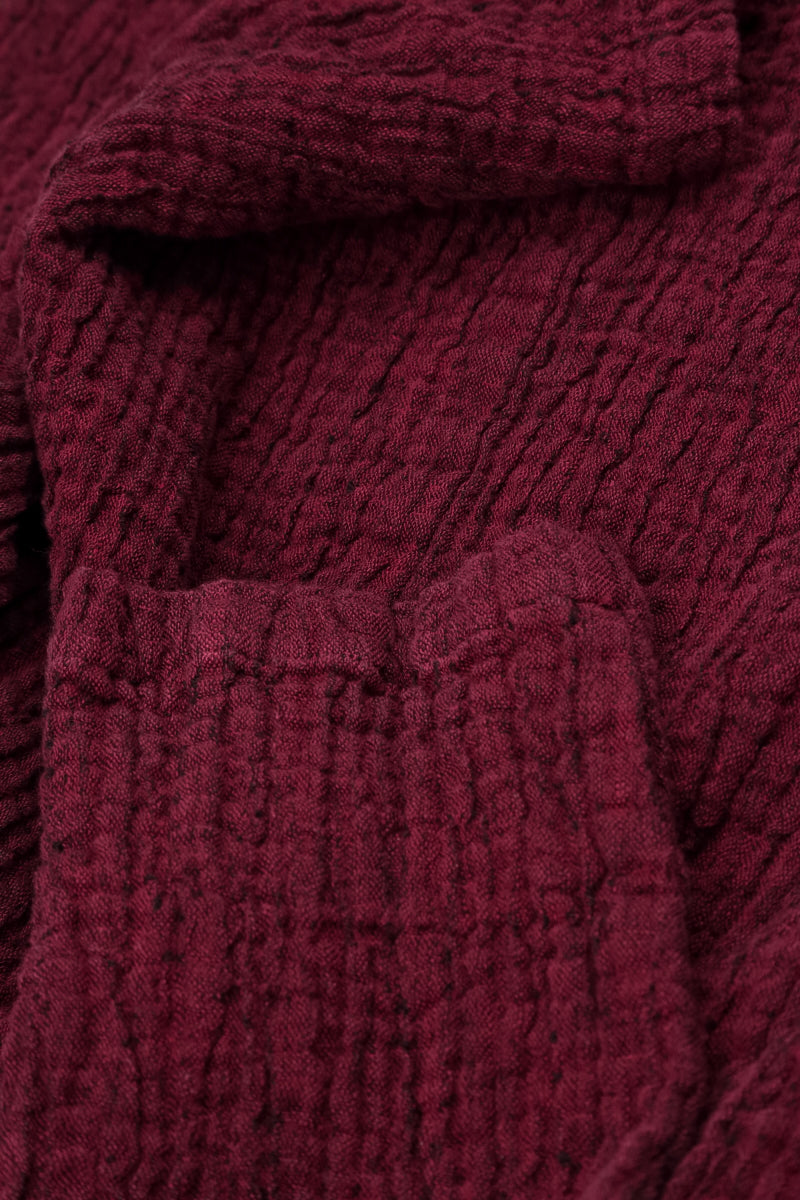 Soft Cowl Ruby Textured Linen Dress