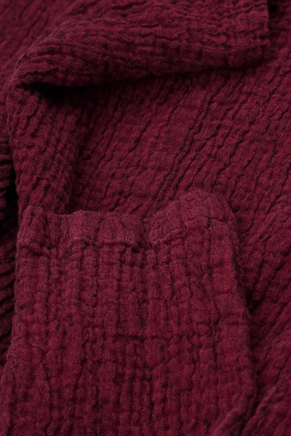 Soft Cowl Ruby Textured Linen Dress