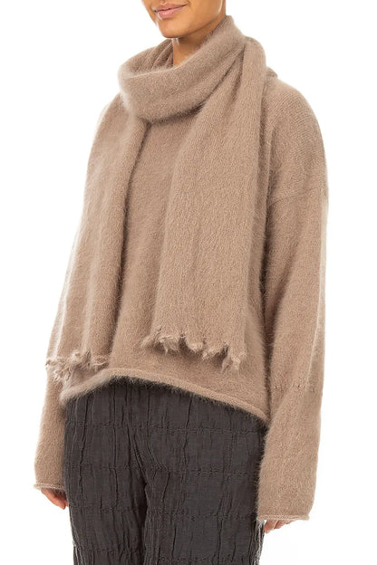 Soft Taupe Angora Scarf 3